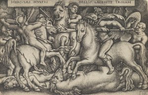 Herkules walczący z trojanami, z prac Herkulesa, 1545.