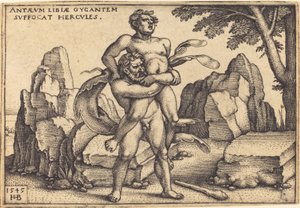 Herkules zabija Anteusza autorstwa Sebald Beham