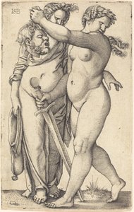 Judith idąca w lewo i jej sługa autorstwa Sebald Beham