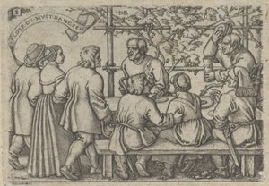 Uczta Chłopska, z Uczty Chłopskiej lub Dwunastu Miesięcy, 1546-47. autorstwa Sebald Beham