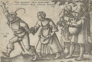 Koniec roku, z Uczty Chłopskiej lub Dwunastu Miesięcy, 1546. autorstwa Sebald Beham