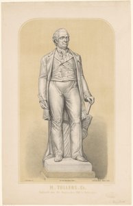 Posąg Hendrika Tollensa H. Tollenz, Cz, Objawienie 24 września 1860 w Rotterdamie (tytuł na obiekcie) autorstwa Sebastiaan Theodorus Voorn Boers