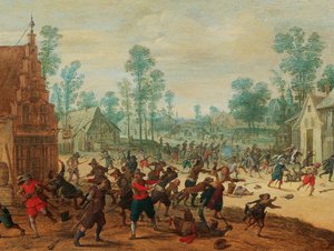 Walczący żołnierze na wsi, ok. 1630 r.