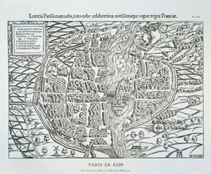 Plan miasta Paryża ok. 1530 (drewno) autorstwa Sebastian (after) Münster