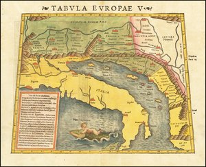1545 Piąta mapa Europy Ptolemeusza autorstwa Sebastiana Munstera autorstwa Sebastian Munster