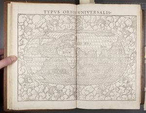 Globus, z Kosmografii, 1544 autorstwa Sebastian Munster