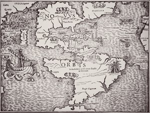 Mapa Ameryki przedstawiająca Ocean Atlantycki i Spokojny