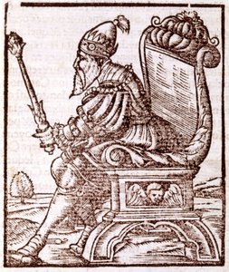 Qubilai (Kubilai Khan, pierwszy cesarz mongolskiej dynastii Yuan (1215-1294) - w „Kosmosografii” S. Munstera. Paryż