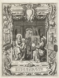 Herb Cechu Św. Łukasza z obrazem Św. Łukasza Madonna z Dzieciątkiem, 1620-21