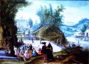 Miesiące maj i czerwiec z widokiem capriccio na Villa Borghese autorstwa Sebastian Vrancx