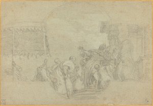 Biskup błogosławiący króla autorstwa Sebastiano Conca