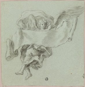 Anioł z Putti niosący przedmiot autorstwa Sebastiano Conca