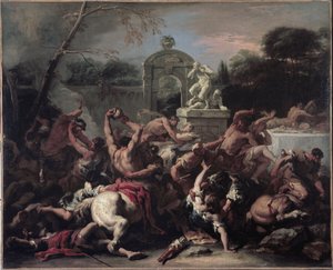 Lapiths and the Centaurs - Bitwa pomiędzy Lapithami i Centaurami. Malarstwo Sebastiano Ricci autorstwa Sebastiano Ricci