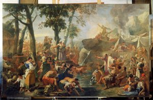 Mojżesz czerpie wodę ze skały autorstwa Sebastiano Ricci