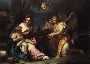 Reszta podczas lotu do Egiptu autorstwa Sebastiano Ricci