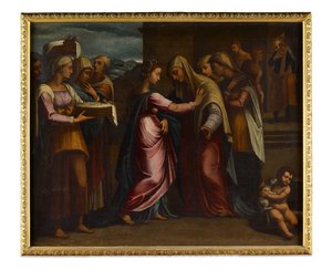 Nawiedzenie (olej na płótnie) autorstwa Sebastiano del (c.1485-1547) (after) Piombo