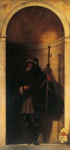 Św. Sinibald, dekoracja z drzwi organowych, ok. 1509, Sebastiano del Piombo (ok. 1485-1547), olej na płótnie, 293x137 cm, kościół San Bartolomeo, Wenecja, Włochy