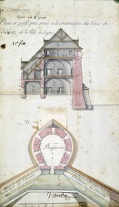 Plan i cięcie wież miasta Seyne, Vauban, 10 października