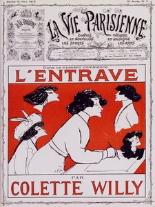 Karykatura Colette Willy, pseudonim Sidonie-Gabrielle Colette (1873-1954) autorstwa Sem