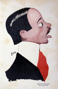 Portret Alberto Santosa-Dumonta (1873 - 1932), brazylijskiego inżyniera i aeronautyki autorstwa Sema (1863 - 1934). autorstwa Sem