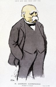 Portret Georges Clémenceau - dess. Sema (1863 - 1934), w „Fantasio” lub 1.02.1918, nr. 265 autorstwa Sem