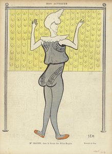 Louise Balthy, francuska aktorka, w Folies-Bergère, ilustracja do Le Rire