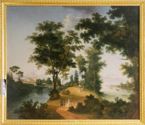 Wielka wyspa Gatchina (Sankt Petersburg). Obraz Siemiona Fiodorowicza Szczedrina (Semion Szczedrin) (1745-1804), olej na płótnie, ok. 1790 r. Sztuka rosyjska