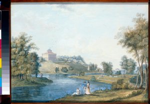 Paysage a Sivoritsy, Rosja - Gwasz sur papier de Siemion Fiodorowicz Szczedrin (Semion Chtchedrine) (1745-1804), przed 1792 - Widok majątków wiejskich Sivoritsy - Gwasz na papierze Siemion Fiodorowicz Szczedrin (1745-1804), przed 1792 - 43 ,1x59 cm -