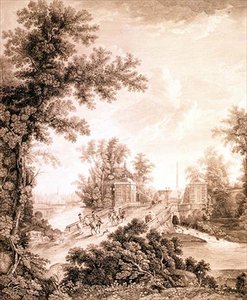 Widok na Obelisk Connetable w Gatczynie, rytowany przez Iwana Dmitriewicza Telegina (ur. 1779), ok. 1800 (akwaforta z grawerem)