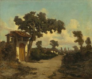 Wokół Florencji, Serafino De Tivoli (1825-1892), olej na płótnie, 31x37 cm