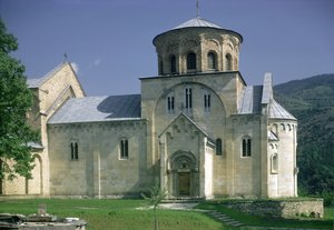 Widok południowy kościoła Sveta Bogodorica autorstwa Serbian School
