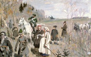 Polowanie za cara Piotra Wielkiego, 1907 autorstwa Sergei Arsenevich Vinogradov