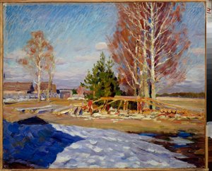 Wiosenny pejzaż - obraz Siergieja Arseniewicza Winograda (1869-1938), olej na płótnie autorstwa Sergei Arsenevich Vinogradov