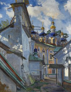 Widok klasztoru Pskovo-Pechersky, 1928 autorstwa Sergei Arsenevich Vinogradov