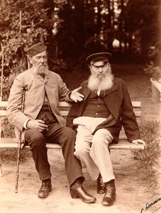 Jakow Polonsky i Afanasy Fet, poeci rosyjscy, ok. 1890. autorstwa Sergei Dmitrievich Botkin