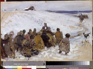 Wyprawa karna. Obraz Siergieja Wasiljewicza Iwanowa (1864-1910). Olej na tekturze. Moskwa, Państwowa Galeria Tretiakowska.