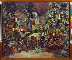Dekoracja przygotowawcza do opery Don Kichot Julesa Masseneta (1842-1912) - Scenografia do opery Don Kichot Julesa Masseneta - Obraz Siergieja Iwanowicza Pietrowa (1881-1936), olej na płótnie - Rosyjska sztuka scenograficzna - Państwowy Centralny M Glinka  autorstwa Sergei Ivanovich Petrov