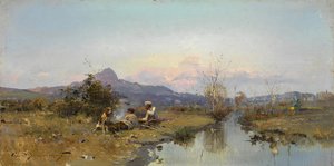Łowcy w spoczynku autorstwa Sergei Ivanovich Vasilkovsky