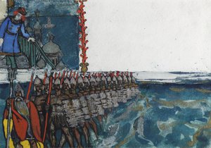 Ilustracja do bajki o carze Saltanie autorstwa A. Puszkina
