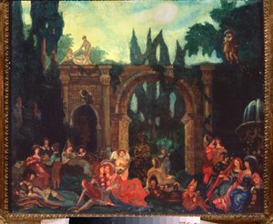 Dekoracja przygotowawcza do spektaklu „Le Decameron” Giovanniego Boccaccio (Jean Boccace