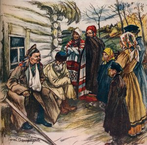 „Plakat rosyjskiego funduszu wojennego”, c1914 autorstwa Sergi Vinogradoff