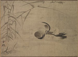 Kaczka mandarynka, 1500s. autorstwa Sesson Shkei