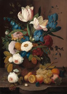 Martwa natura, kwiaty i owoce, 1848. autorstwa Severin Roesen