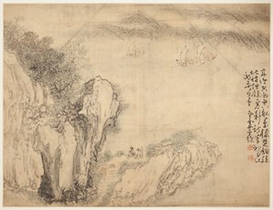 Krajobrazy i postacie: krajobraz autorstwa Shen Huang