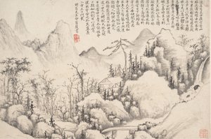 Rekolekcje górskie, datowane na 1654-55. autorstwa Shi Lin