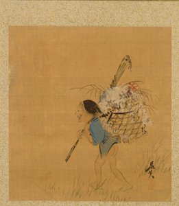 Kartka z albumu tematów sezonowych: dzbanek na herbatę i filiżanki, 1847 r. autorstwa Shibata Zeshin