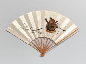 Gałązka śliwki i czajniczek. autorstwa Shibata Zeshin