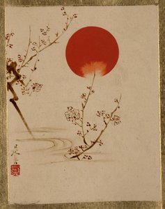 Gałęzie słońca i śliwki. autorstwa Shibata Zeshin