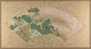 Różne rośliny i trawa, koniec XIX wieku. autorstwa Shibata Zeshin