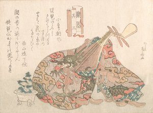 Biwa z okładką brokatową, z serii Instrumenty muzyczne, prawdopodobnie 1808., prawdopodobnie 1808. autorstwa Shinsai